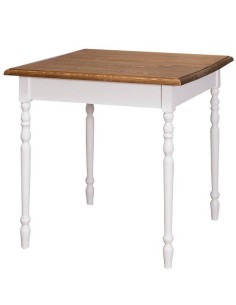 Tavolo da pranzo stile country chic 80cm gamba tornita legno MS600-80