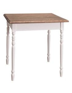 Tavolo da pranzo stile country chic 80cm gamba tornita legno MS600-80 2