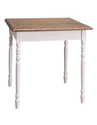 Tavolo da pranzo stile country chic 80cm gamba tornita legno MS600-80
