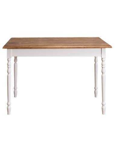 Tavolo da pranzo stile country chic 120cm gamba tornita legno MS660-120