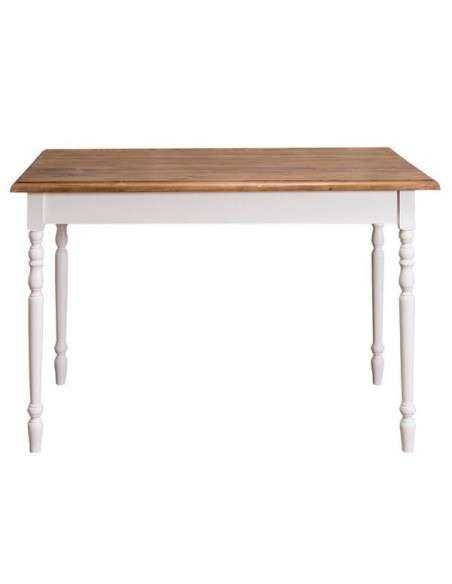 Tavolo da pranzo stile country chic 120cm gamba tornita legno MS660-120