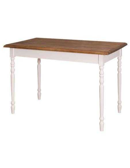 Tavolo da pranzo stile country chic 120cm gamba tornita legno MS660-120