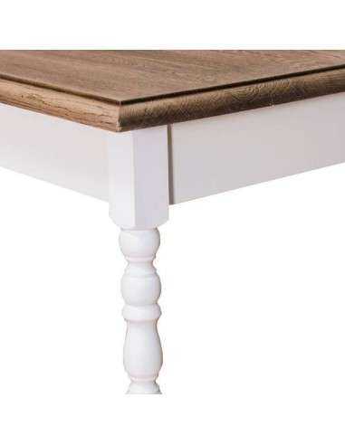 Tavolo da pranzo stile country chic 120cm gamba tornita legno MS660-120