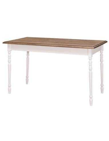 Tavolo da pranzo stile country chic 140cm gamba tornita legno MS660-140