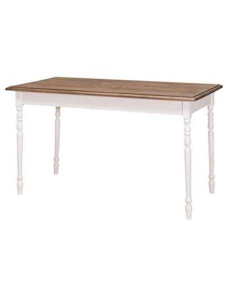 Tavolo da pranzo stile country chic 140cm gamba tornita legno MS660-140