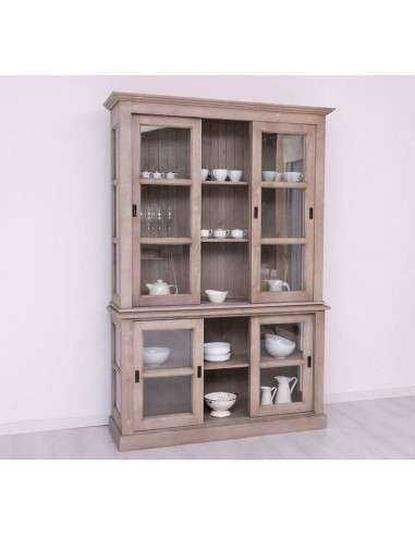 Vetrina ante scorrevoli legno colorato stile provenzale MS596