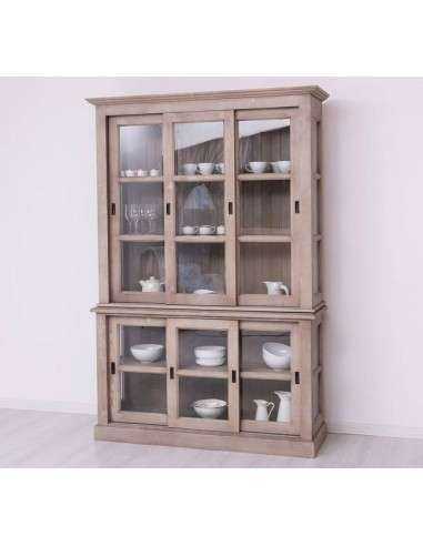 Vetrina ante scorrevoli legno colorato stile provenzale MS596