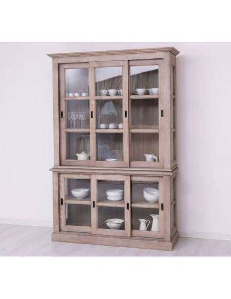 Vetrina ante scorrevoli legno colorato stile provenzale MS596