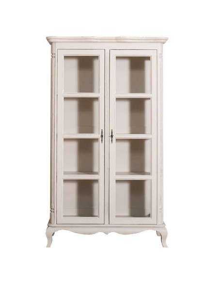 Vetrina shabby chic doppia anta in legno MS653