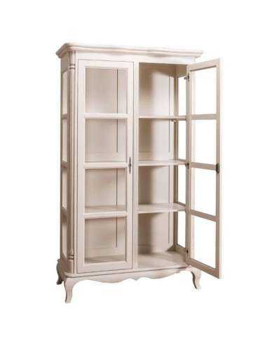 Vetrina shabby chic doppia anta in legno MS653