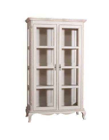 Vetrina shabby chic doppia anta in legno MS653