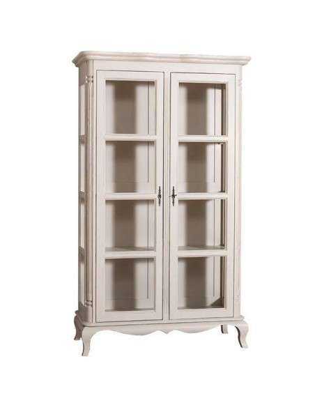 Vetrina shabby chic doppia anta in legno MS653