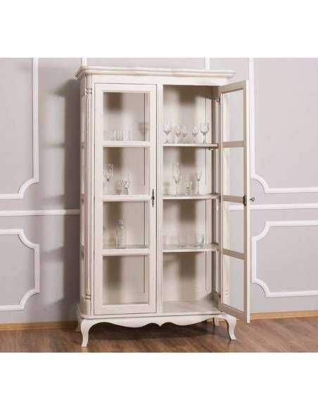 Vetrina shabby chic doppia anta in legno MS653