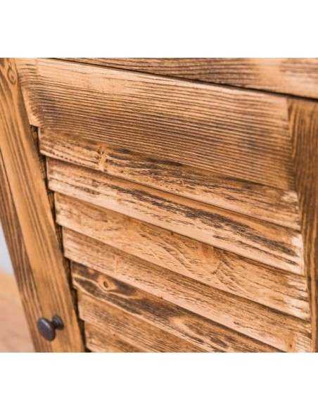 Vetrina in legno colorato con anta singola a persiana 64cm  MS574