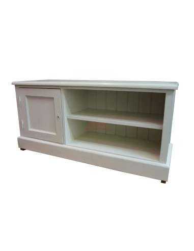 Porta tv 120cm legno pino bianco decapato