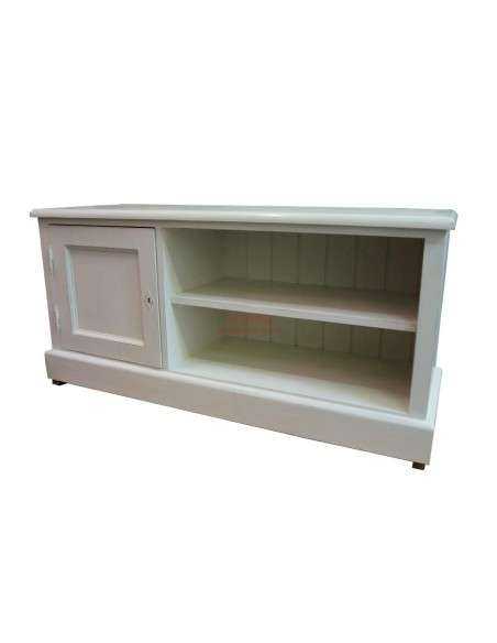 Porta tv 120cm legno pino bianco decapato