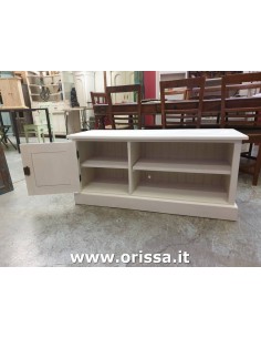 Porta tv 120cm legno pino bianco decapato 2