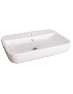 Lavabo in ceramica da appoggio forma rettangolare