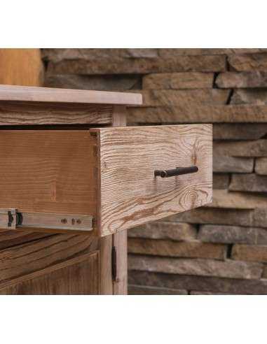 Cucina shabby chic in legno di pino – moduli affiancati con top su misura