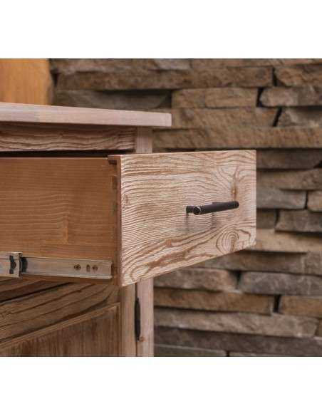 Cucina shabby chic in legno di pino – moduli affiancati con top su misura