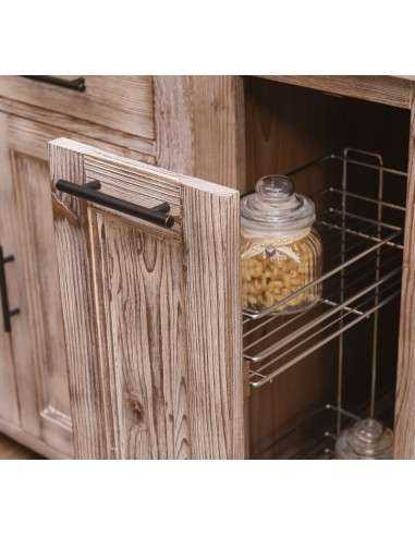 Cucina shabby chic in legno di pino – moduli affiancati con top su misura
