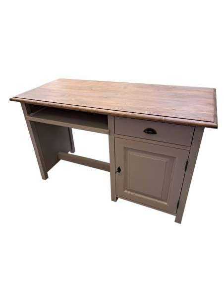 Scrivania 130 cm in legno – 1 anta e 2 cassetti, stile country