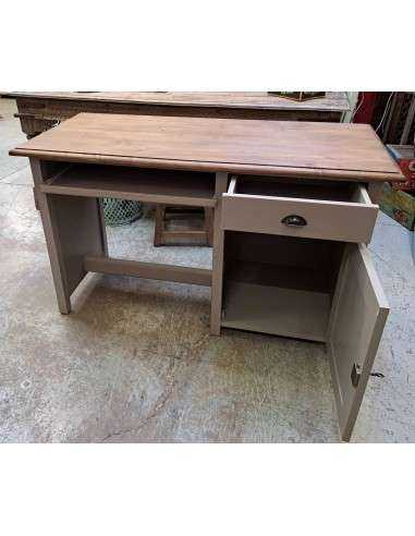 Scrivania 130 cm in legno – 1 anta e 2 cassetti, stile country