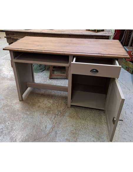 Scrivania 130 cm in legno – 1 anta e 2 cassetti, stile country