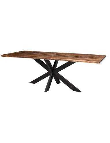 Tavolo da pranzo stile industrial in pino massello e ferro – 240 cm