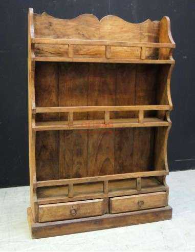Piattaia legno massello con cassetti colore bianco decapato  S5232