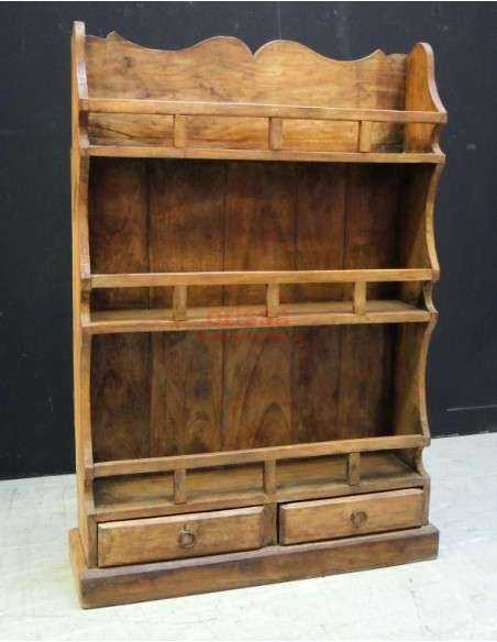 Piattaia legno massello con cassetti colore bianco decapato  S5232