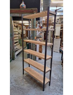 Scaffale Industrial in Ferro Battuto e Legno di Abete | 99x30x200cm CX056 2