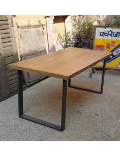 Tavolo rustico con assi da ponteggio e gambe ferro stile industrial CX060B