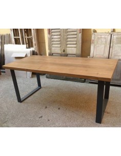 Tavolo rustico con assi da ponteggio e gambe ferro stile industrial CX060B 2