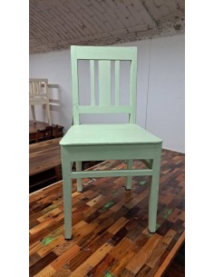Sedia in legno massello epoca coloniale colore verde CX140