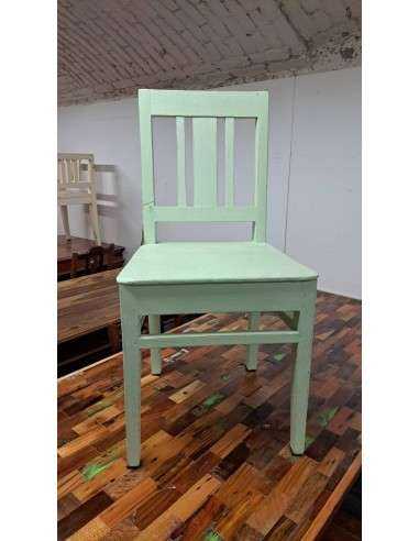 Sedia in legno massello epoca coloniale colore verde CX140