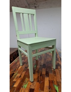 Sedia in legno massello epoca coloniale colore verde CX140 2
