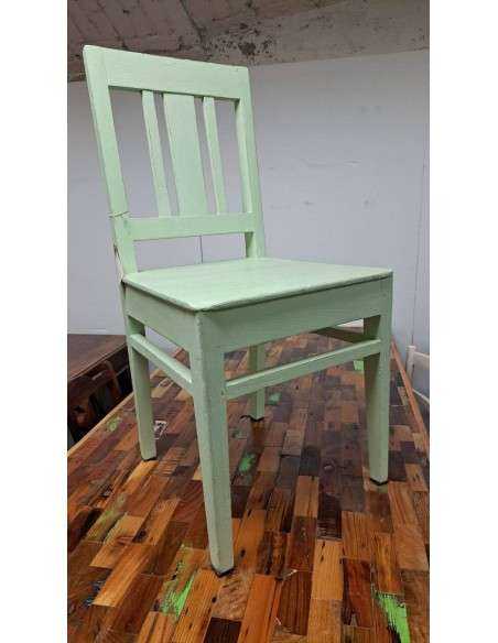 Sedia in legno massello epoca coloniale colore verde CX140