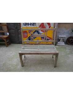 Panchina in legno massello finitura shabby colore azzurro 99cm TL089