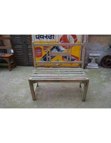Panchina in legno massello finitura shabby colore azzurro 99cm TL089