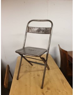 Sedia industrial vintage in ferro battuto  pieghevole CX148
