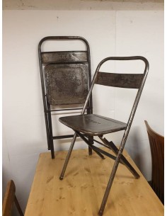 Sedia industrial vintage in ferro battuto  pieghevole CX148 2