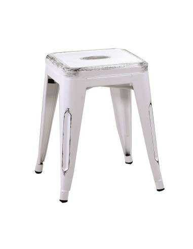 Sgabello Bristol industrial color bianco invecchiato - Vacchetti VG8031830000