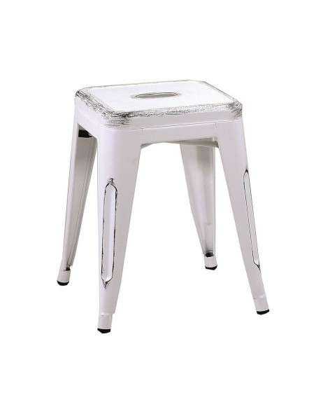 Sgabello Bristol industrial color bianco invecchiato - Vacchetti VG8031830000