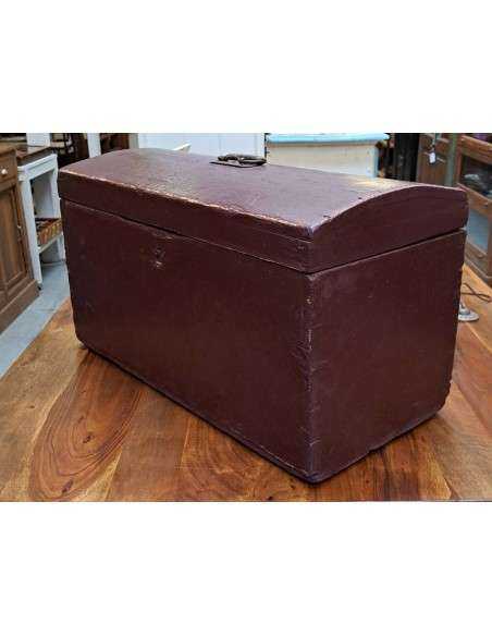 baule in legno vintage colore prugna CX172
