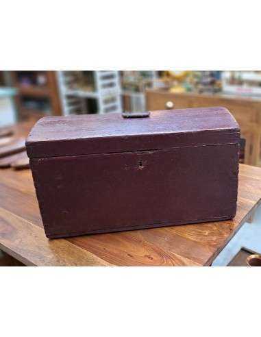 baule in legno vintage colore prugna CX172