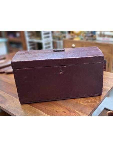 baule in legno vintage colore prugna CX172
