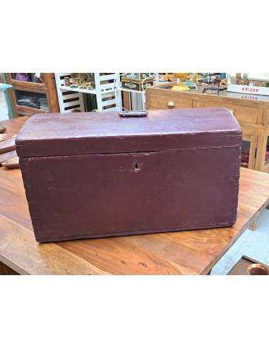 baule in legno vintage colore prugna CX172