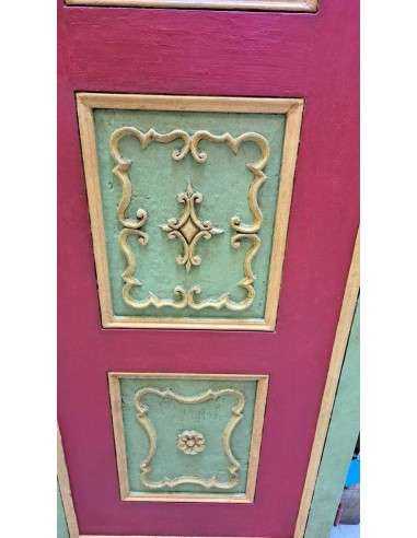 Porta ad un battente rossa e verde decorata stile barocco 78x200cm CX174