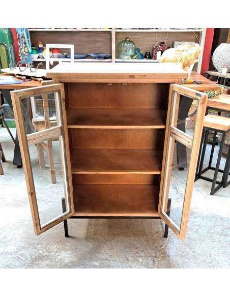 Vetrina industrial legno e ferro H103cm OR483320